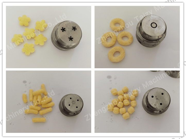 Vários moldes e produtos de extrusora de folhado de milho 1