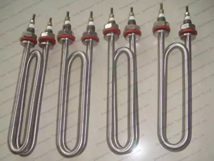 Heating tubes of chicken and beef fryer
